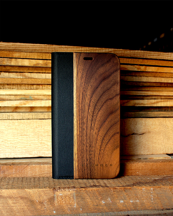 手帳型の木製アイフォンケース、iPhone専用フリップケース
