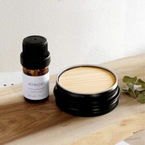 心を癒す、ヒノキの贈り物「HINOKI ピュアエッセンシャルオイル（5ml）」「HINOKI ポータブルアロマディッシュ」ギフトセット