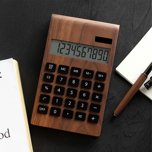 木製ソーラー電卓「Solar Battery Calculator Desk Type」